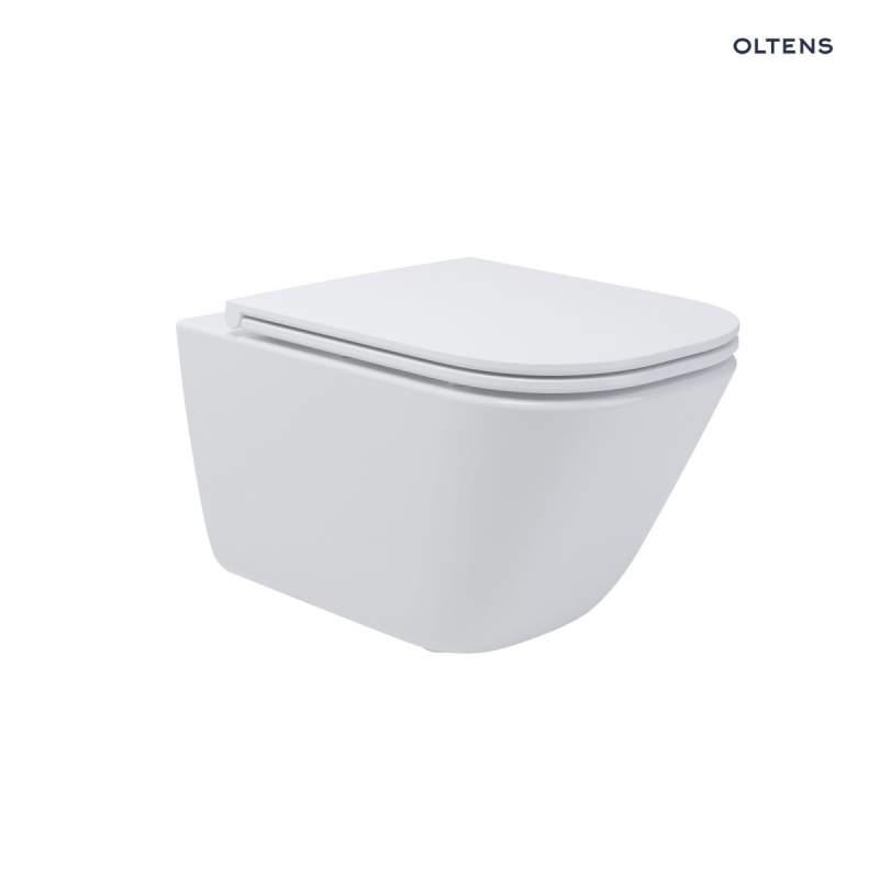 Zestaw miska WC wisząca PureRim z powłoką SmartClean z deską wolnoopadającą Slim biała Hadsel OLTENS 42546000