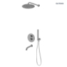 Set bateria podtynk termo z wylewką wannową Molle z deszczownicą 30 cm Vindel i kpl. prysznic Ume grafit Katla OLTENS 36611400