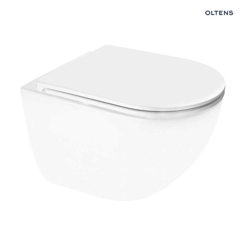 Zestaw OneForm Stille PureRim miska WC wisząca z deską wolnoopadającą biały połysk Hamnes OLTENS 42049000