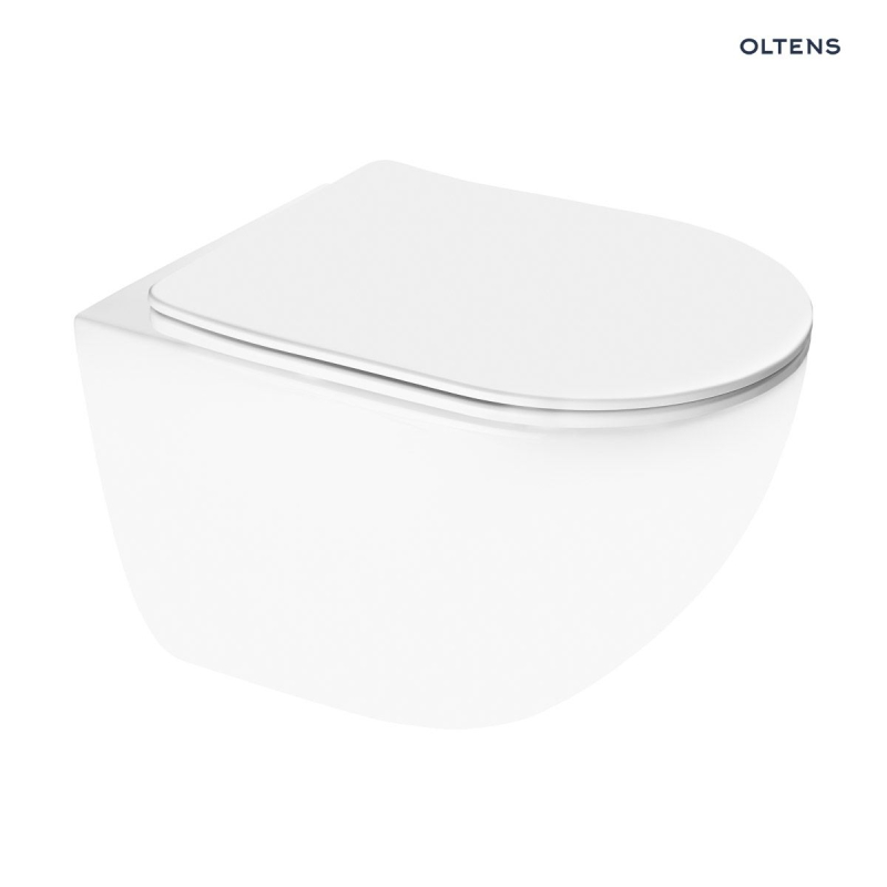 Zestaw OneForm Stille PureRim miska WC wisząca z deską wolnoopadającą biały połysk Hamnes OLTENS 42051000