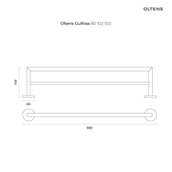 Wieszak na ręcznik 60 cm podwójny grafit Gulfoss OLTENS 80102400