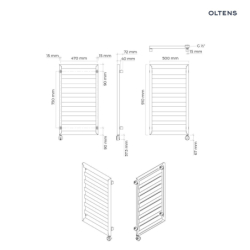 Grzejnik elektryczny 91x50 cm grafit Benk (e) OLTENS 55104400
