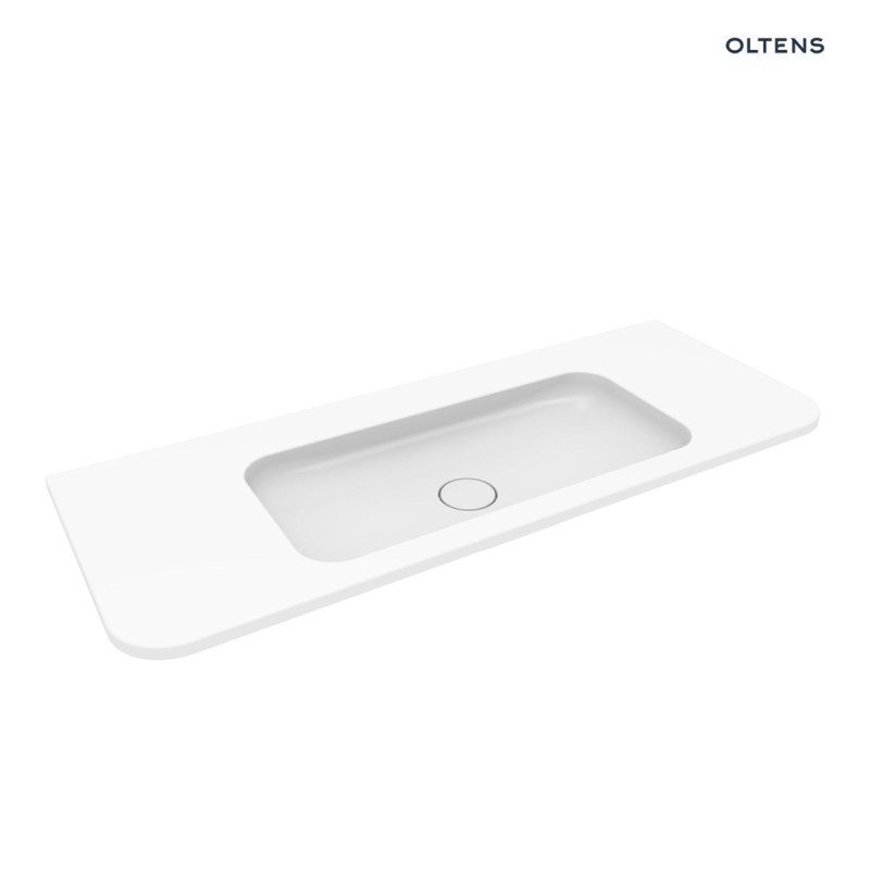 Umywalka 120x46,1 cm prostokątna meblowa PureSurface biały połysk Hamnes OLTENS 40215000