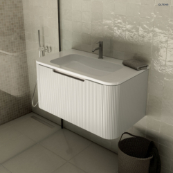 Umywalka 120x46,1 cm prostokątna meblowa PureSurface biały mat Hamnes OLTENS 40215900