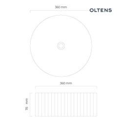 Rila umywalka 36x36 cm nablatowa okrągła z powłoką SmartClean biała Hamnes OLTENS 40830000