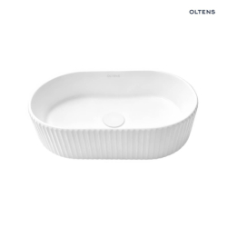Rila umywalka 50x32 cm nablatowa owalna z powłoką SmartClean biała Hamnes OLTENS 40831000