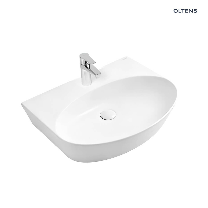 Umywalka 51x41,5 cm owalna ścienna z powłoką SmartClean biała Luma OLTENS 41507000