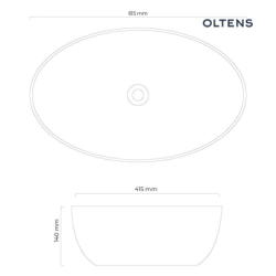 Umywalka 61,5x41,5 cm nablatowa owalna z powłoką SmartClean biała Svale OLTENS 40834000
