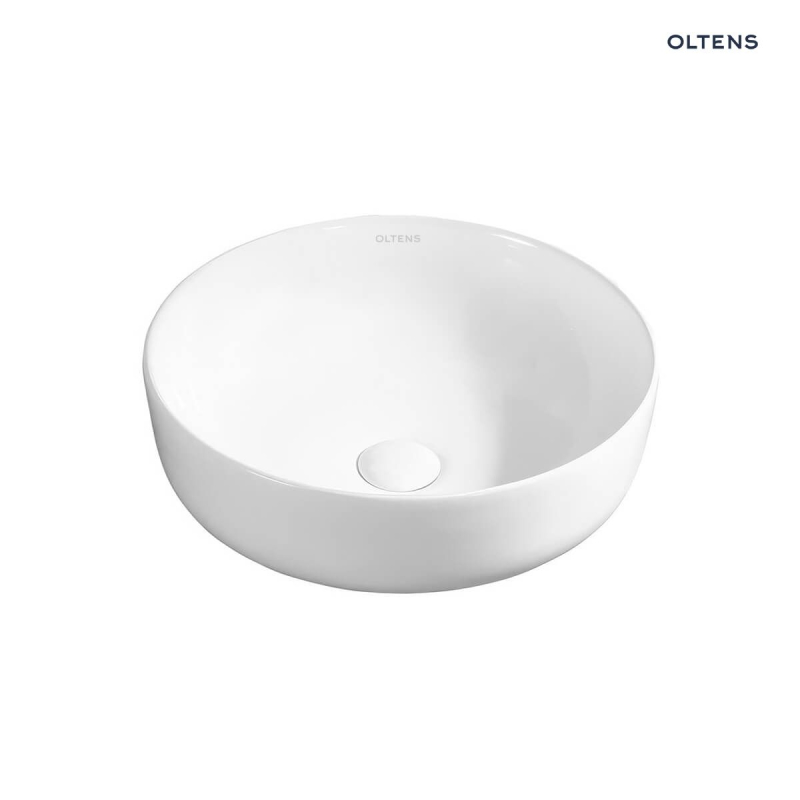 Umywalka 41x41 cm nablatowa okrągła z powłoką SmartClean biała Svale OLTENS 40835000