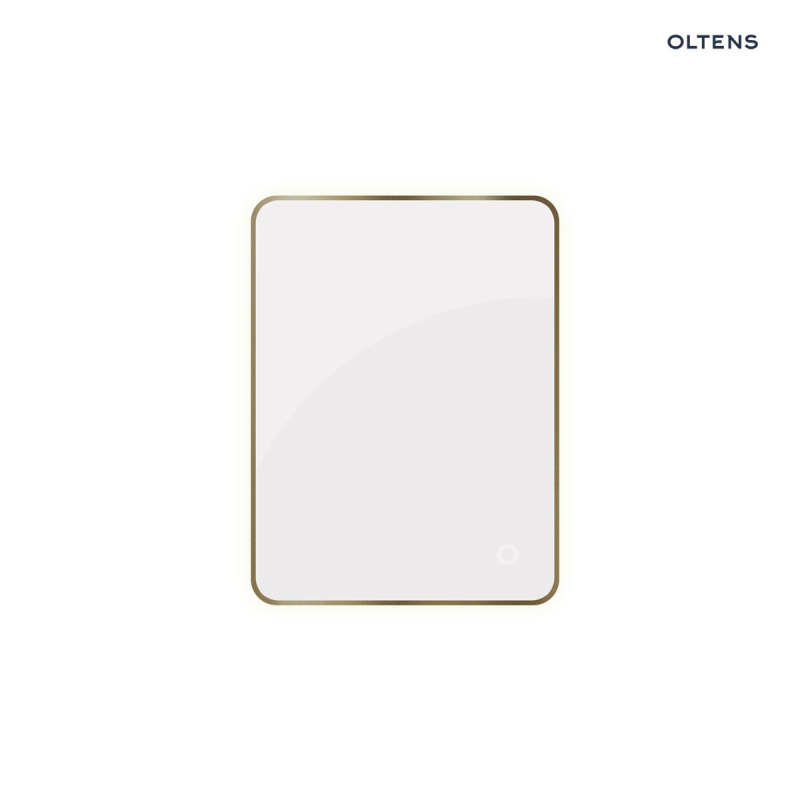 Lustro 60x80 cm prostokątne z oświetleniem z przodu z matą grzewczą mosiądz szczotkowany Nordlis OLTENS 64116510