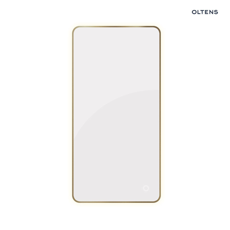 Lustro 60x120 cm prostokątne z oświetleniem z przodu z matą grzewczą mosiądz szczotkowany Nordlis OLTENS 64118510