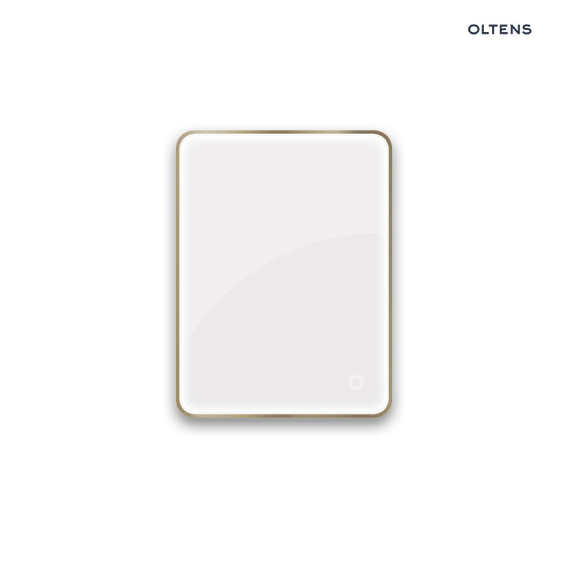 Lustro 60x80 cm prostokątne z oświetleniem od tyłu z matą grzewczą mosiądz szczotkowany Nordlis OLTENS 64119510