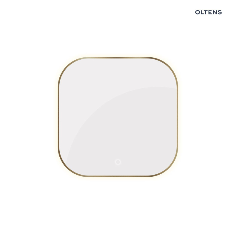 Lustro 80x80 cm kwadratowe z oświetleniem z przodu z matą grzewczą mosiądz szczotkowany Nordlis OLTENS 64122510
