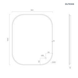 Lustro 80x100 cm prostokątne z oświetleniem od tyłu z matą grzewczą mosiądz szczotkowany Nordlis OLTENS 64127510