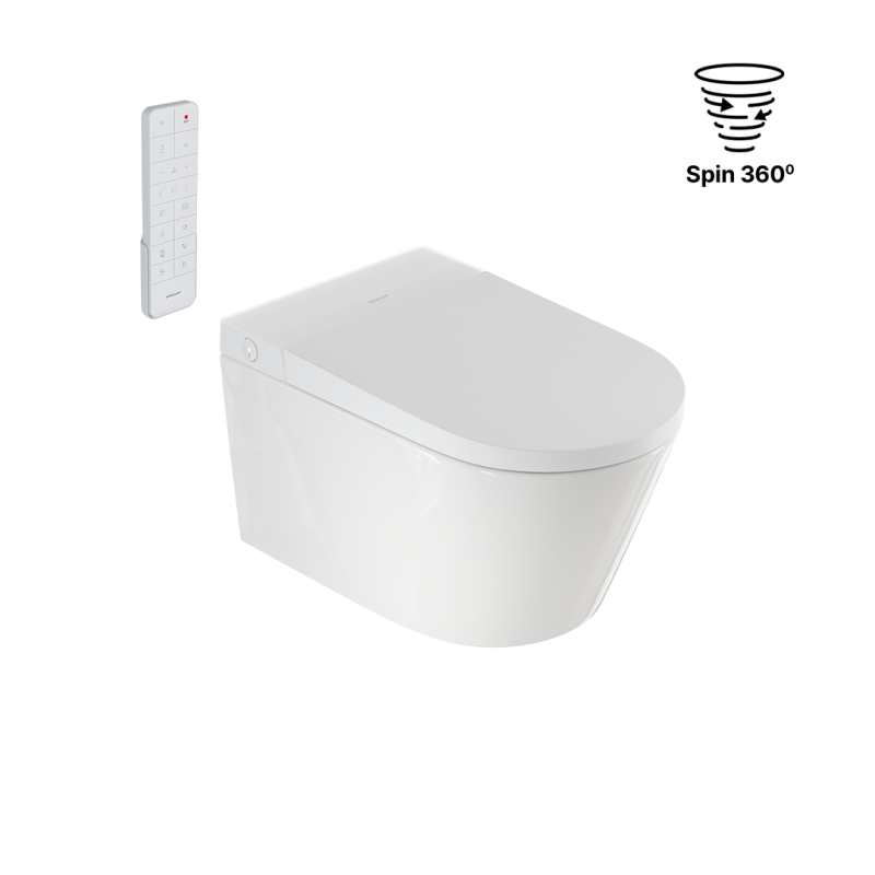 Montana miska WC z funkcją bidetu z systemem spłukiwania Spin 360 z pilotem biały połysk EXCELLENT CEEX.5024.595.D3.WH