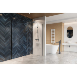 Vidoq walk-in prosta 120x200 cm powłoka Clean Control szkło 8mm grafit szczotkowany EXCELLENT KAEX.1506.1200.LP.AB