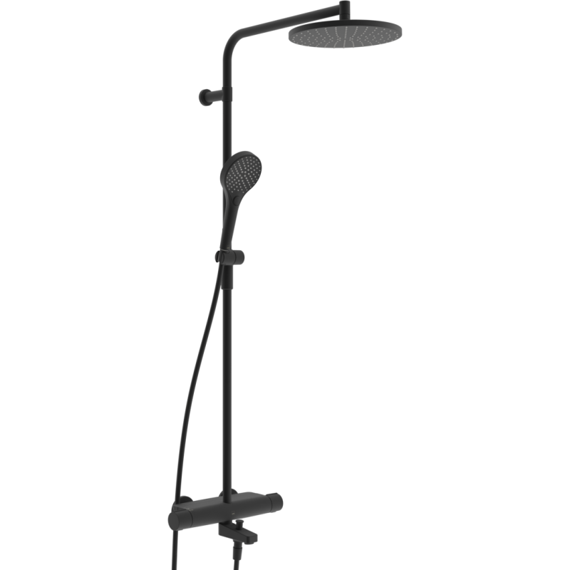 Bateria natryskowa z deszczownicą Oras Optima Style matowa czerń ORAS 7193N-33