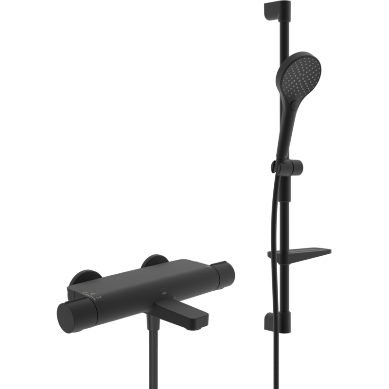 Bateria wannowo-natryskowa z prysznicem Oras Optima Style matowa czerń ORAS 7149N-33