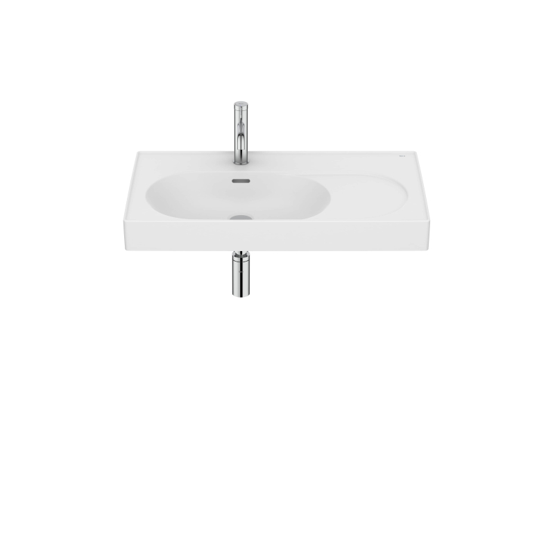 MERIDIAN Umywalka ścienna / meblowa 80x46 cm LEWA Fineceramic BIAŁY MAT ROCA A327743620