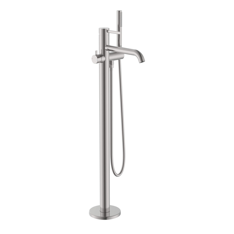 ONA Wolnostojąca bateria wannowo-natryskowa z zestawem natryskowym PVD Inox ROCA A5A279ESM0