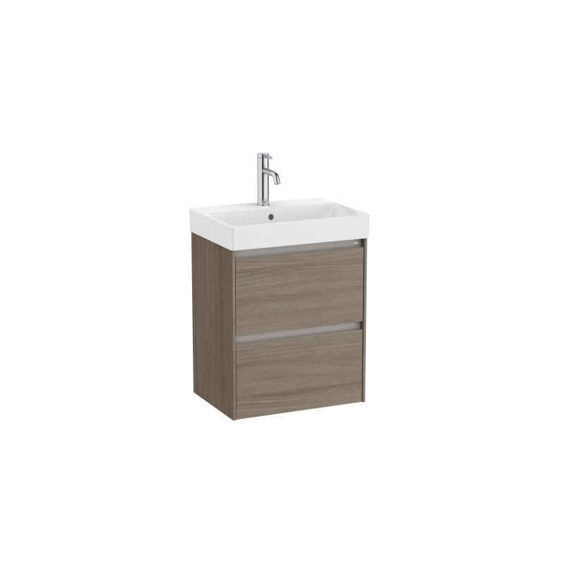 ONA Zestaw łazienkowy UNIK Compacto 50 cm z 2 szufladami, ciemny wiąz ROCA A851682511