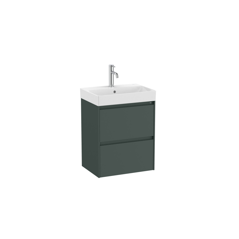 ONA Zestaw łazienkowy UNIK Compacto 50 cm z 2 szufladami, ciemny zielony mat ROCA A851682513