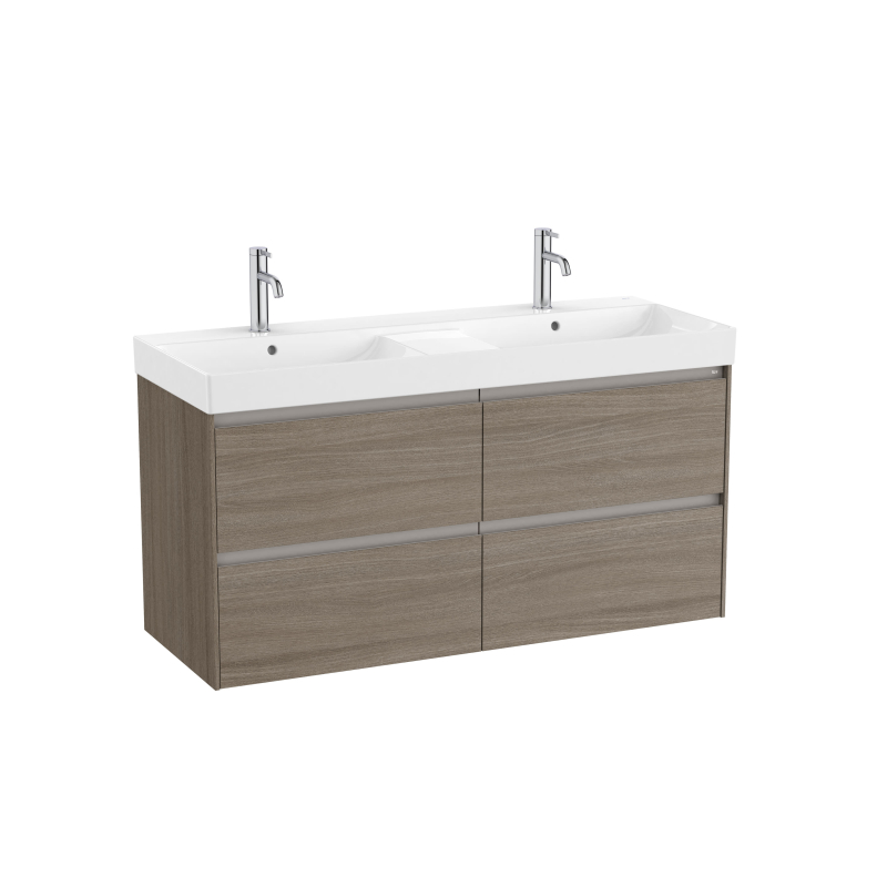ONA Zestaw łazienkowy UNIK 120 cm z 4 szufladami, ciemny wiąz ROCA A851694511