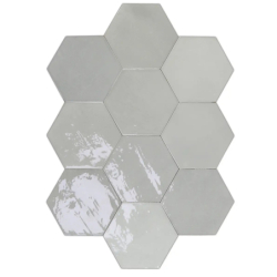 ZELLIGE HEXA GREY GLOSS 10,8X12,4 GAT.1 (P.107255)