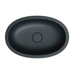 Kompozytowa umywalka podblatowa, 54 x 34 cm, Shell m+ Black lava mat OMNIRES SHELL540UPBLV