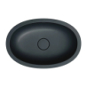Kompozytowa umywalka podblatowa, 54 x 34 cm, Shell m+ Black lava mat OMNIRES SHELL540UPBLV