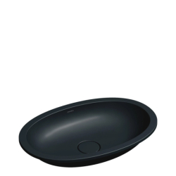 Kompozytowa umywalka podblatowa, 54 x 34 cm, Shell m+ Black lava mat OMNIRES SHELL540UPBLV