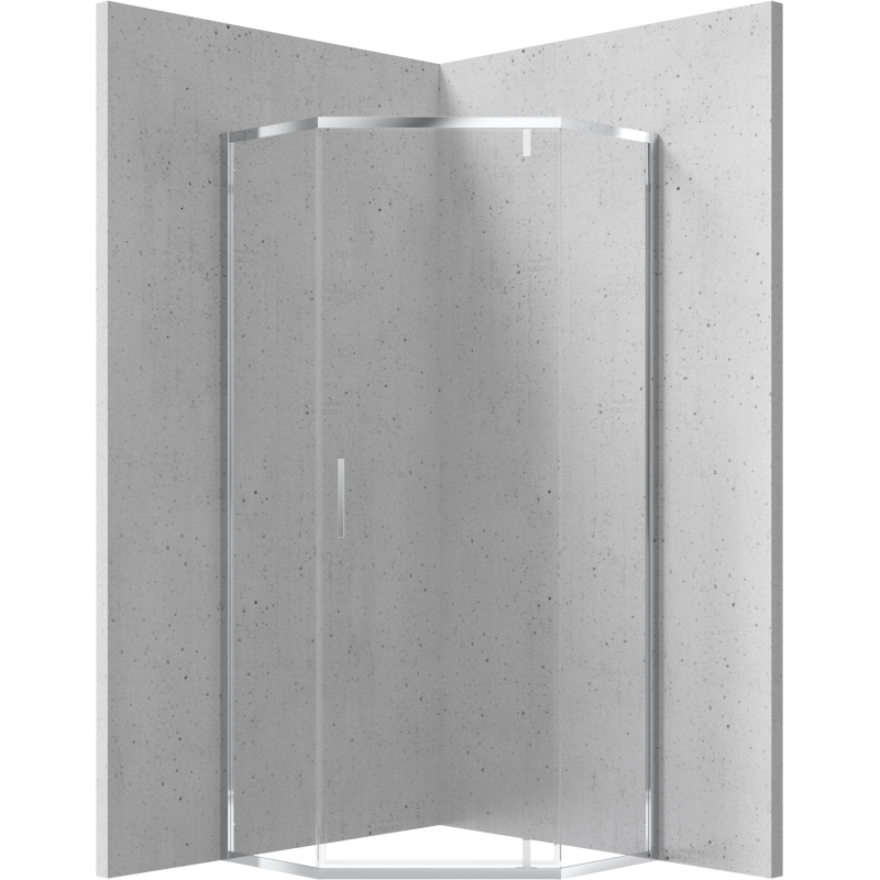 Kabina prysznicowa pięciokątna 90x90 cm Tubo chrom DEANTE KTU0099P