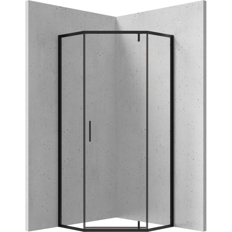 Kabina prysznicowa pięciokątna 90x90 cm Tubo nero DEANTE KTUN099P