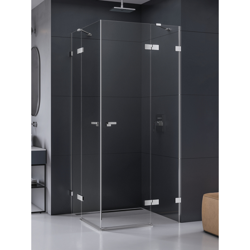 KABINA EVENTA 2D KWADRATOWA  80x80x200 CZYSTE 8mm POWŁOKA CHROM POŁYSK NEW TRENDY EXK-4528