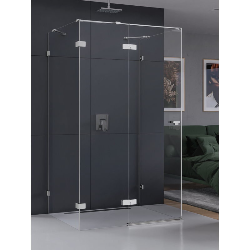 KABINA EVENTA 1D PROSTOKĄTNA PRZYŚCIENNA L 120x90x200 CZYSTE 8mm POWŁOKA CHROM POŁYSK NEW TRENDY EXK-4591