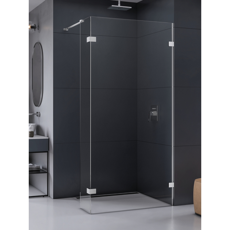 NZ4 KABINA EVENTA ŚCIANKA U 120x200 CZYSTE 8mm POWŁOKA CHROM POŁYSK NEW TRENDY EXK-4634