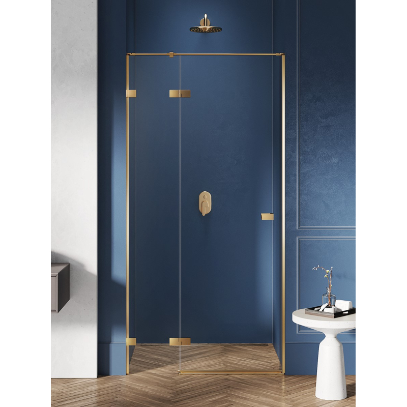 NZ2 DRZWI WNĘKOWE AVEXA GOLD BRUSHED 1D L 140x200 CZYSTE 6mm POWŁOKA ZŁOTY SZCZOTKOWANY NEW TRENDY EXK-1726