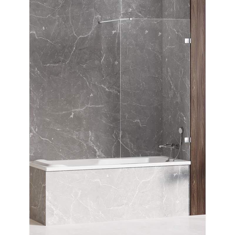 PARAWAN NAWANNOWY AVEXA U 80x150 CZYSTE 6mm POWŁOKA WSP. PROSTOPADŁY CHROM POŁYSK NEW TRENDY EXK-1951-WP