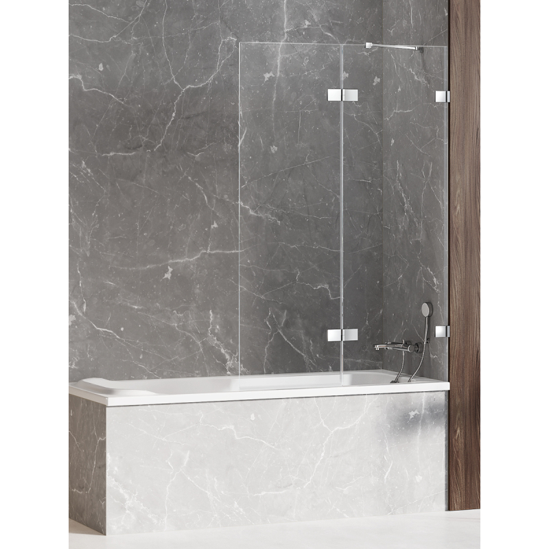 NZ4 PARAWAN NAWANNOWY AVEXA 1D L 110x150 CZYSTE 8mm POWŁOKA CHROM POŁYSK NEW TRENDY EXK-1956