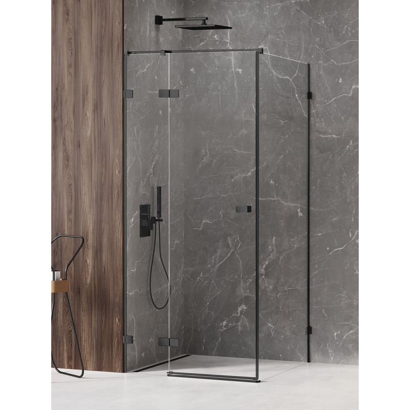 KABINA AVEXA BLACK 1D PROSTOKĄTNA L 110x70x200 CZYSTE 6mm POWŁOKA CZARNY MAT NEW TRENDY EXK-1827