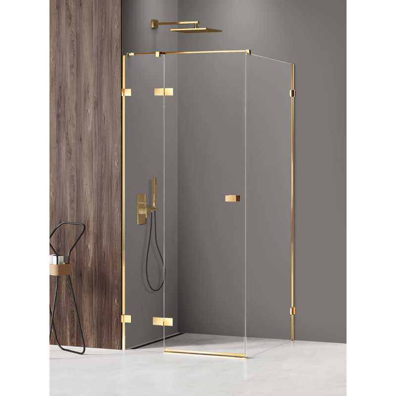 KABINA AVEXA GOLD SHINE 1D PROSTOKĄTNA L 80x90x200 CZYSTE 6mm POWŁOKA ZŁOTY POŁYSK NEW TRENDY EXK-1648