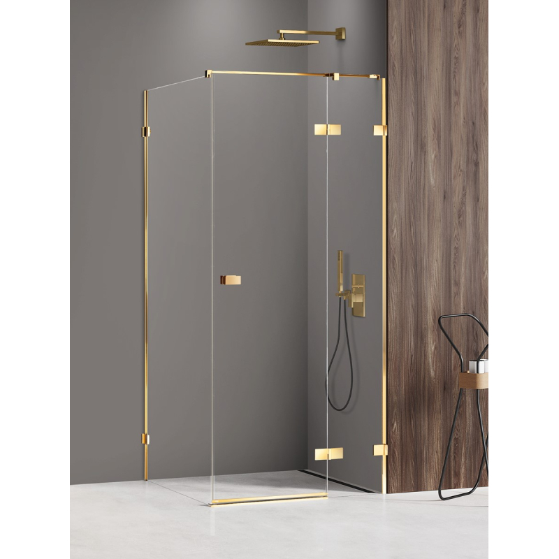 KABINA AVEXA GOLD SHINE 1D PROSTOKĄTNA P 80x110x200 CZYSTE 6mm POWŁOKA ZŁOTY POŁYSK NEW TRENDY EXK-1653