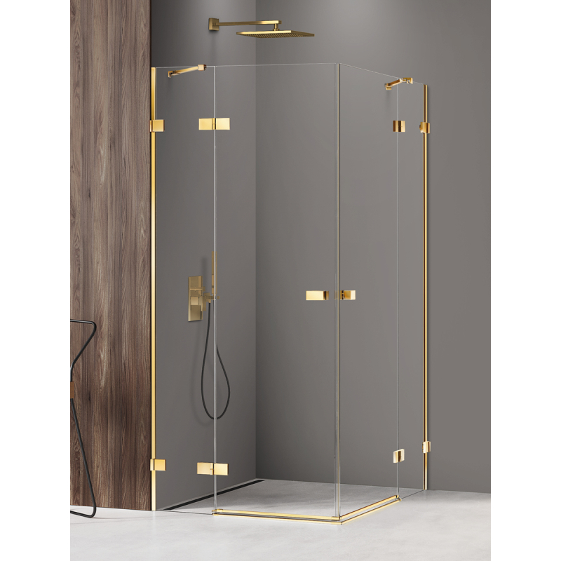 KABINA AVEXA GOLD SHINE 2D PROSTOKĄTNA  120x90x200 CZYSTE 6mm POWŁOKA ZŁOTY POŁYSK NEW TRENDY EXK-1705