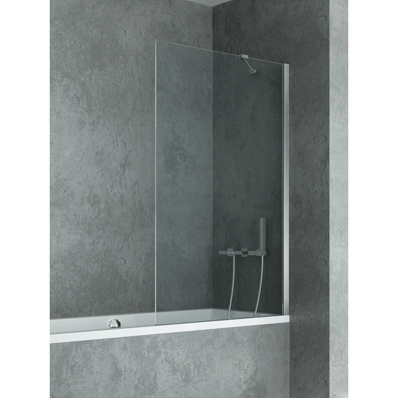 NZ4 PARAWAN NAWANNOWY NEW MODUS U 90x150 CZYSTE 8mm POWŁOKA CHROM POŁYSK NEW TRENDY EXK-1918