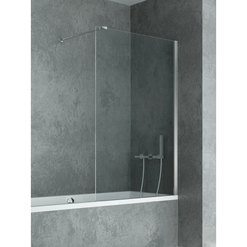 PARAWAN NAWANNOWY NEW MODUS U 80x150 CZYSTE 8mm POWŁOKA WSP. PROSTOPADŁY CHROM POŁYSK NEW TRENDY EXK-0291-WP