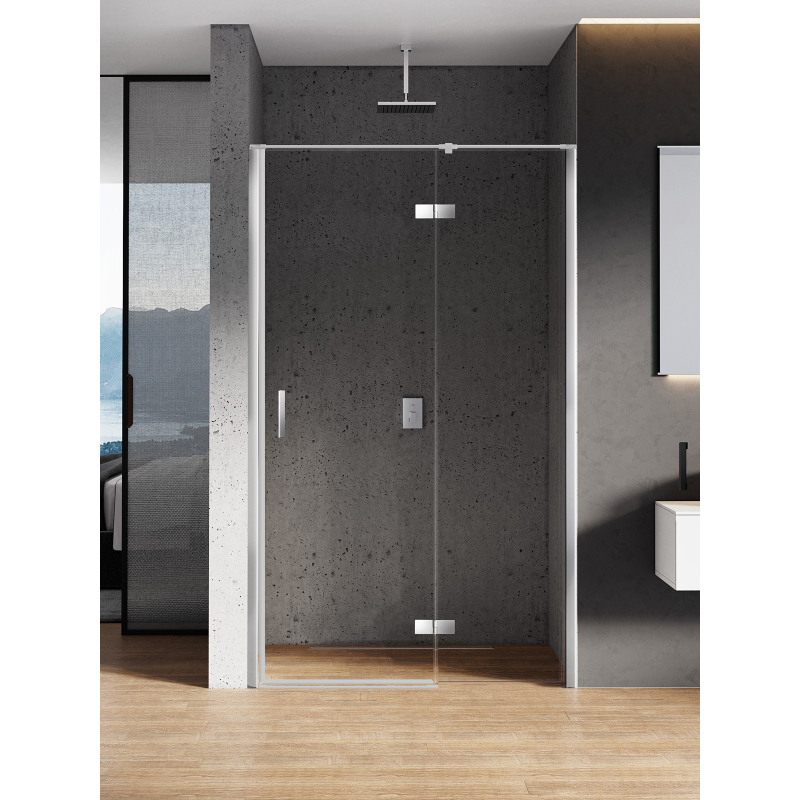 DRZWI WNĘKOWE NEW RENOMA 1D P 90x195 CZYSTE 6mm POWŁOKA WSP. RÓWNOLEGŁY CHROM POŁYSK NEW TRENDY D-0098A-WP