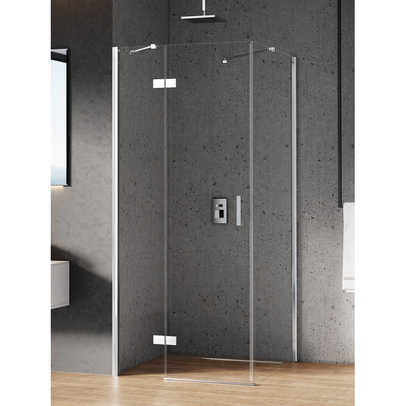 KABINA NEW RENOMA 1D KWADRATOWA L 100x100x195 CZYSTE 6mm POWŁOKA CHROM POŁYSK NEW TRENDY D-0115A/D-0085B