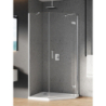 KABINA NEW AZURA 1D PIĘCIOKĄTNA ASYMETRYCZNA L 100x80x195 CZYSTE 6mm POWŁOKA CHROM POŁYSK NEW TRENDY K-0563