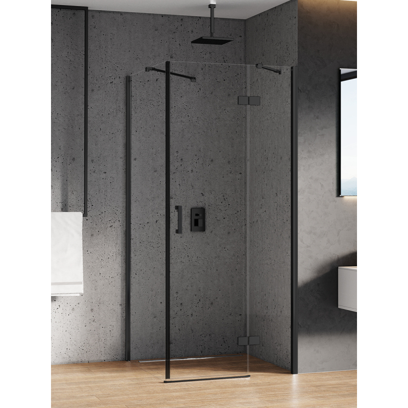 NZ2 KABINA NEW RENOMA BLACK 1D PROSTOKĄTNA P 120x100x195 CZYSTE 6mm POWŁOKA CZARNY MAT NEW TRENDY D-0208A/D-0112B