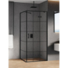 KABINA NEW RENOMA BLACK 1D KWADRATOWA P 90x90x195 CZYSTE 6mm POWŁOKA WZÓR KRATKA CZARNY MAT NEW TRENDY D-0274A/D-0119B
